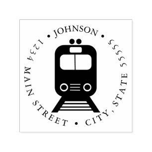 Tampon Auto-encreur Étiquette vintage de retour de train de banlieue