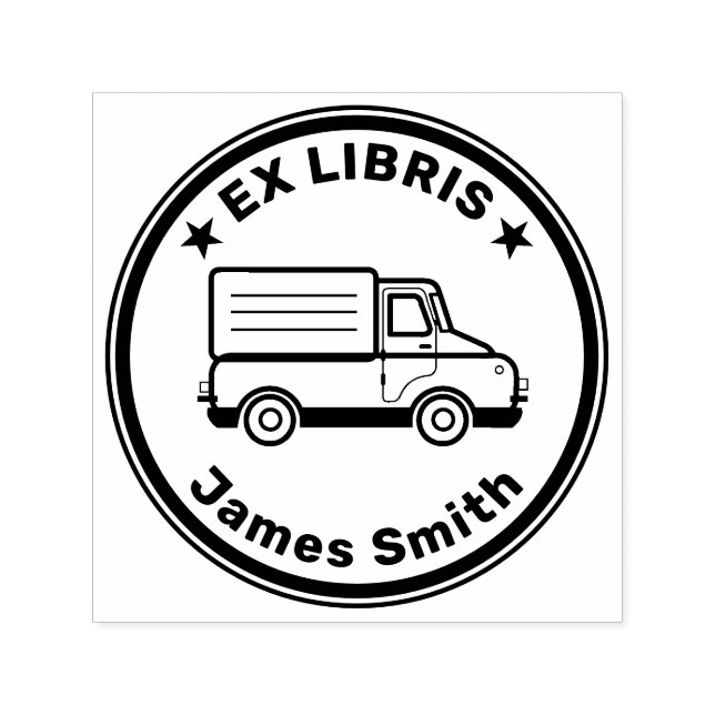 Tampon Auto-encreur Ex Libris avec voiture (Design)