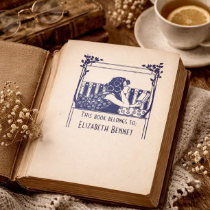 Tampon Auto-encreur Ex-libris élégant vintage