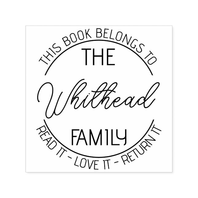 Tampon Auto-encreur Ex libris livre tampon personnalisé moderne  (Design)