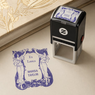 Tampon Auto-encreur Ex Libris Papeterie Art Nouveau Conception pour am