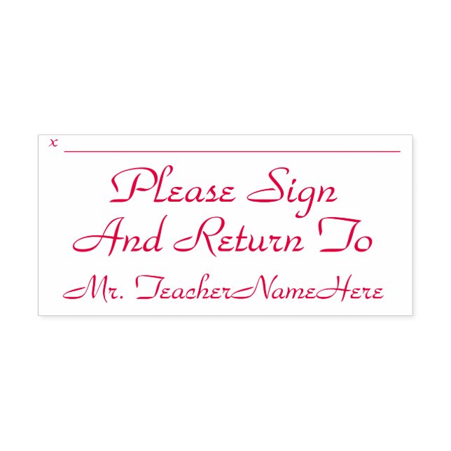 Tampon Auto-encreur Examen de l'affectation et nom de l'enseignant Tim (Design)