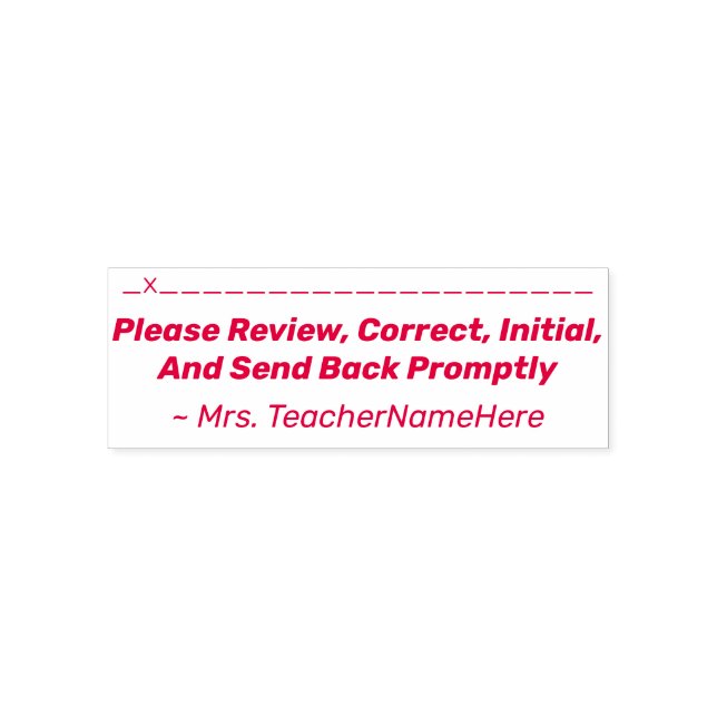 Tampon Auto-encreur Examen de l'affectation + Nom de l'enseignant Timb (Design)
