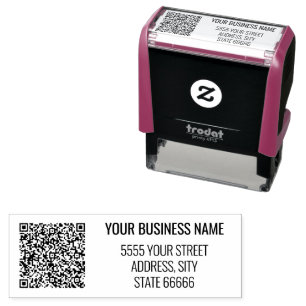 Tampon Auto-encreur Exemple de timbre d'adresse de code QR