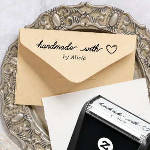 Tampon Auto-encreur Fabriqué à la main avec coeur d'amour Timbre en ca