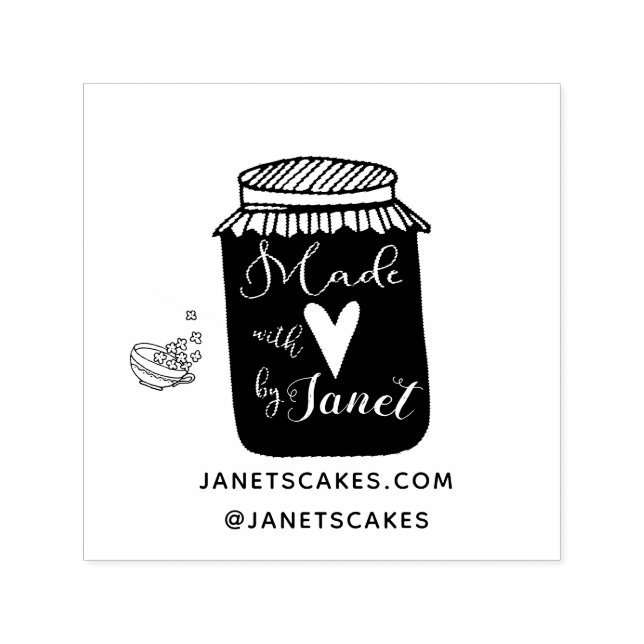 Tampon Auto-encreur Fabriqué avec amour | Timbre produit (Design)