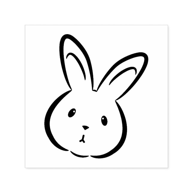 Tampon Auto-encreur Face de lapin mignon (Design)