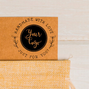 Tampon Auto-encreur Fait main avec amour Script rustique produit per