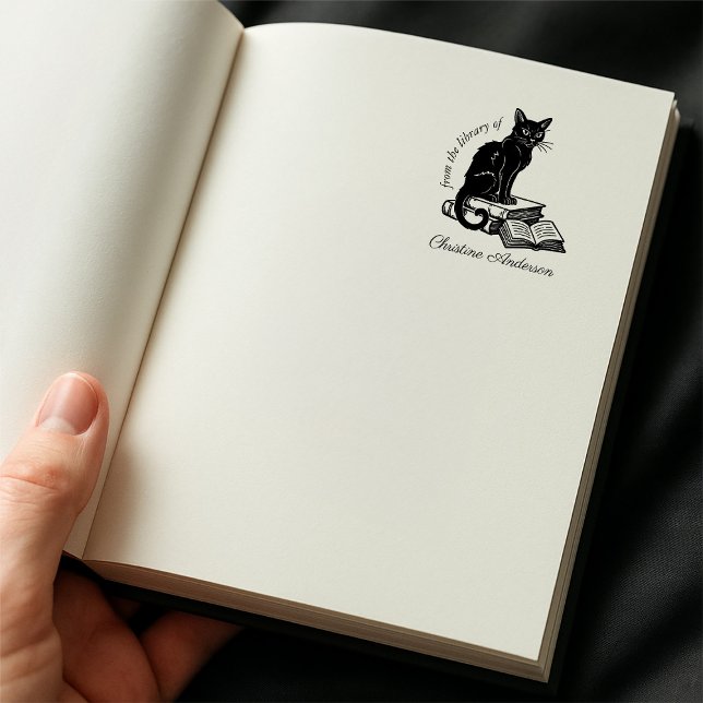 Tampon Auto-encreur Faites votre propre | Chat mignon | De La Biblioth (Créateur téléchargé)