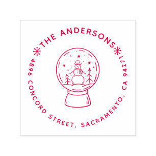 Tampon Auto-encreur Faites votre propre Snowman Holiday Adresse de ret