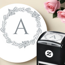 Faites Votre Propre Timbre Monogramme Élégant