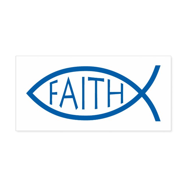 Tampon Auto-encreur FAITH Ichthus | Symbole du poisson chrétien (Design)
