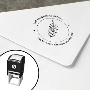 Tampon Auto-encreur Famille Chic Botanic Rond Feuille
