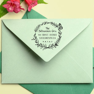 Tampon Auto-encreur Famille de script personnalisé d'adresse de retour