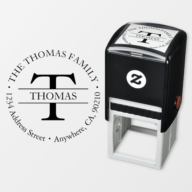 Tampon Auto-encreur Famille Monogramme Auto-Inking Adresse Timbre en c (Créateur téléchargé)