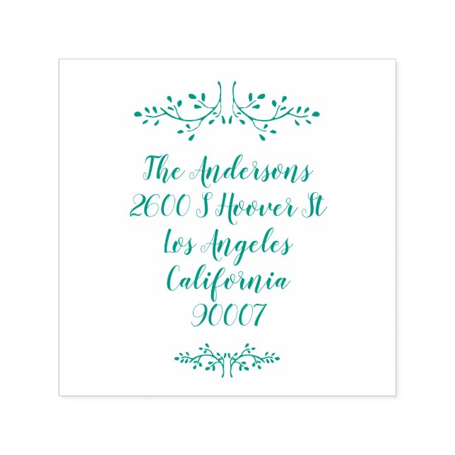 Tampon Auto-encreur Festive Feuilles Noël Adresse de Noël Self-inking (Design)