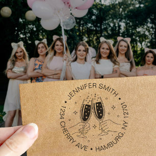 Tampon Auto-encreur Fête de la Bachelorette au champagne