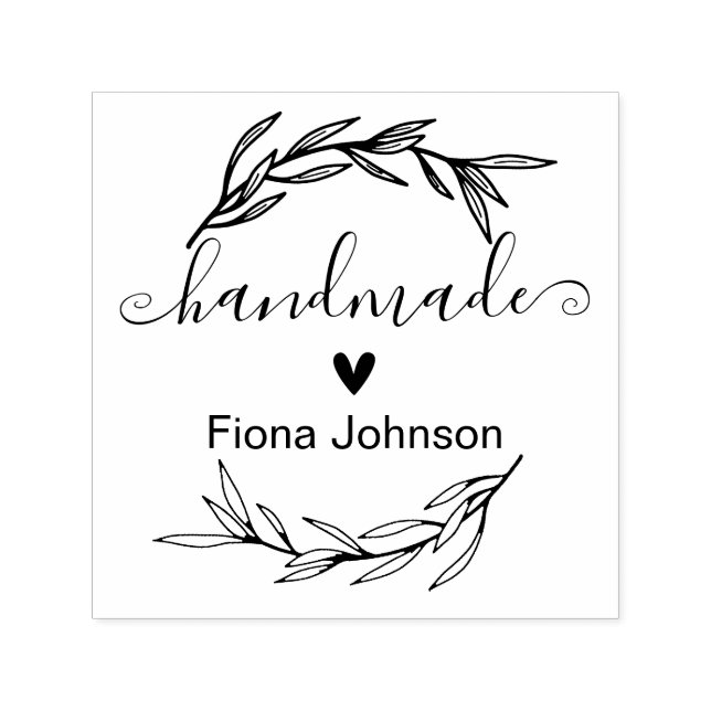 Tampon Auto-encreur Feuille de laurier Créez votre propre main (Design)