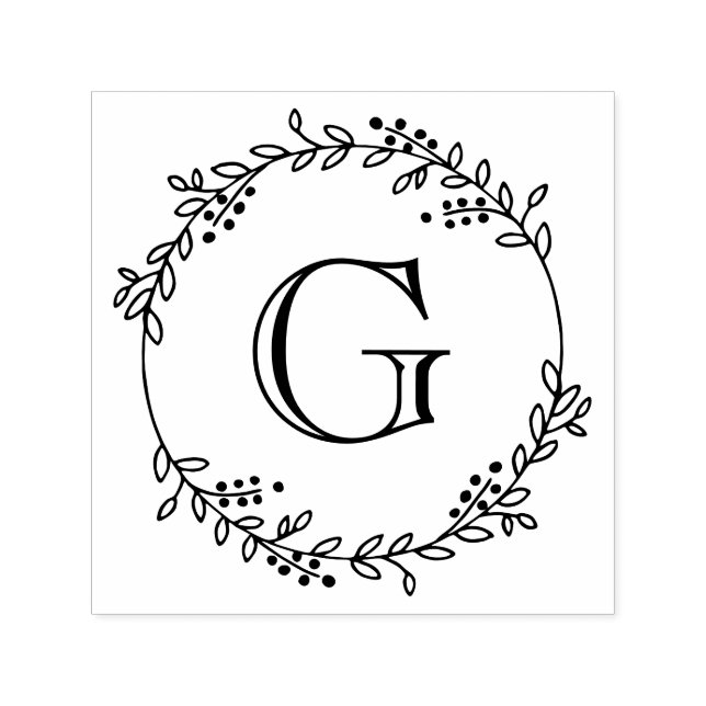 Tampon Auto-encreur Feuilles et baies de courge ronde no 1 (Design)