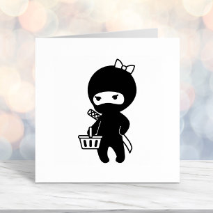 Tampon Auto-encreur Fille Ninja Shopping