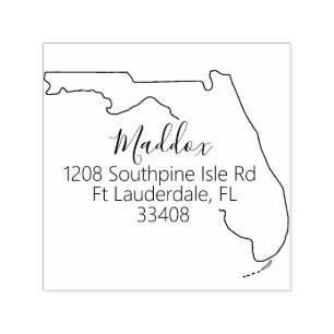 Tampon Auto-encreur FL État de Floride Retour Adresse Cachet