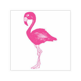 Tampon Auto-encreur Flamants roses de Flamant rose rose chaud Tropical