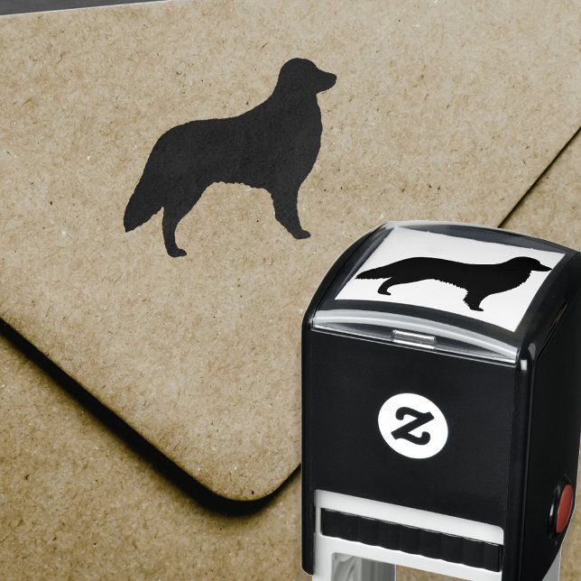 Tampon Auto-encreur Flat coated retriever dog breed silhouette (Créateur téléchargé)