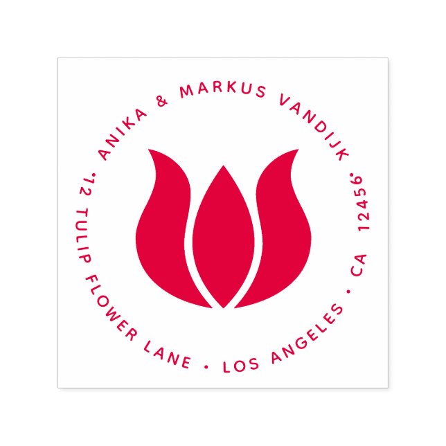 Tampon Auto-encreur Fleur Tulip Fleur Blossom Holland Floral Hollandai (Design)