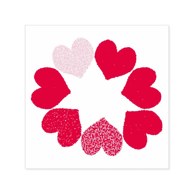 Tampon Auto-encreur Floral Arc-en-ciel Love Coeurs auto-incer Timbre (Design)
