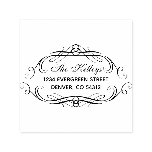 Tampon Auto-encreur Flore Nom de famille Créer votre propre (Design)