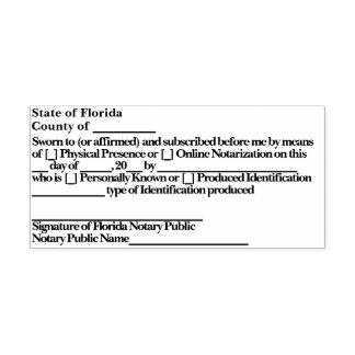 Tampon Auto-encreur Florida Notary Jurat Self Inking Stamp