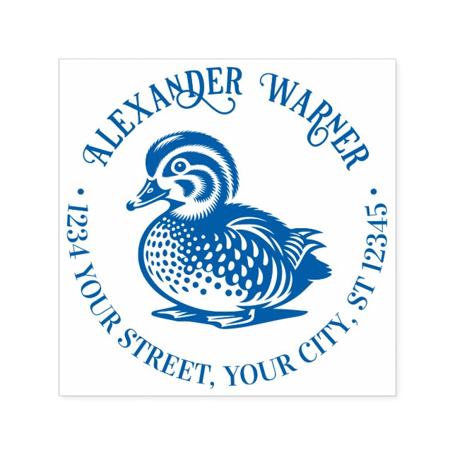 Tampon Auto-encreur Fluffy Baby Duck Duck Library Nom Adresse de retou (Design)