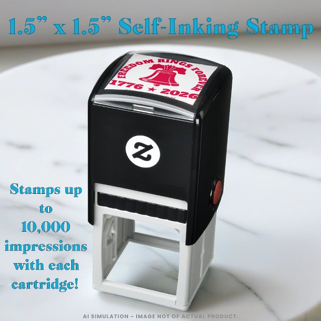 Tampon Auto-encreur Freedom Bell 1776–2026 School Trodat 4924 Rubber (Créateur téléchargé)