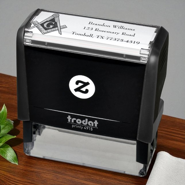 Tampon Auto-encreur Freemason Masonic Carré et Compass (Créateur téléchargé)