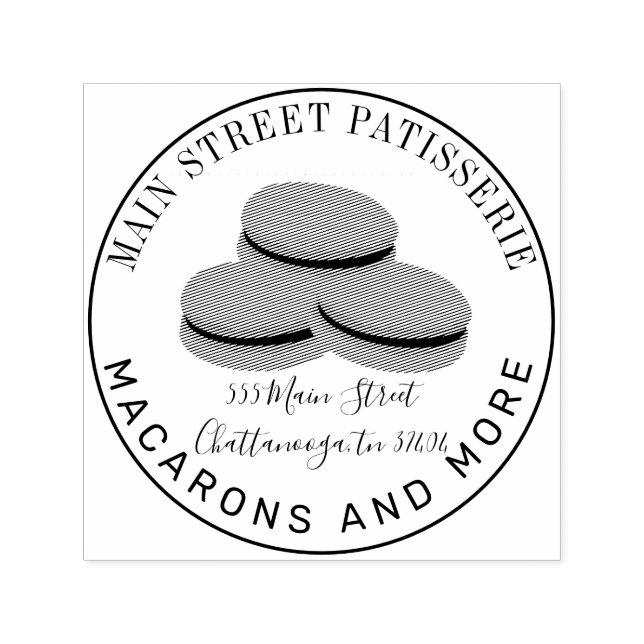 Tampon Auto-encreur French Macarons Food Business Adresse du restauran (Design)