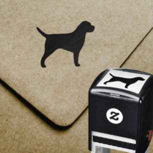 Tampon Auto-encreur Frontière Chien de race Terrier Silhouette