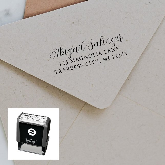 Tampon Auto-encreur Full Name Fancy Return Address (Créateur téléchargé)