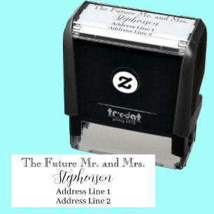 Tampon Auto-encreur Futur M. et Mme. Adresse de retour sur mesure