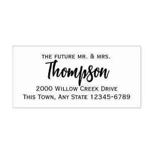 Tampon Auto-encreur Futur M. et Mme RSVP adresse de retour