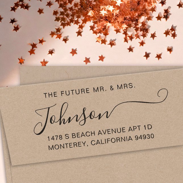 Tampon Auto-encreur Futur M. et Mme Wedding Enregistrer la date (Créateur téléchargé)