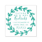 Futur M. & Mme Hand Drawn Wreath Adresse de retour