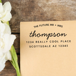 Tampon Auto-encreur Futur Personnalisé M. Mme Mariage Moderne Adresse 