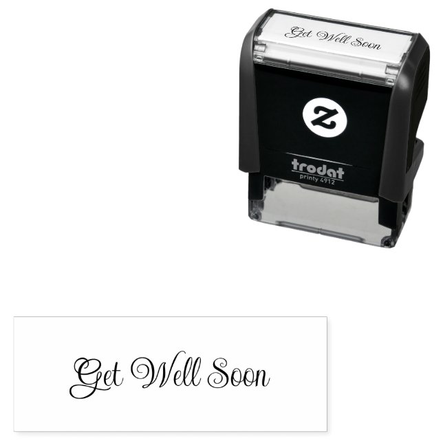 Tampon Auto-encreur Get Well Soon Elegant Cursive Script Template (En situation)