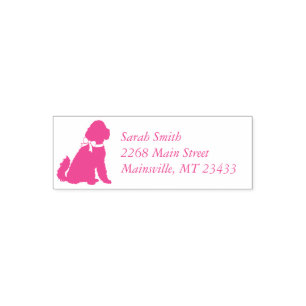 Tampon Auto-encreur Goldendoodle Baby shower rose