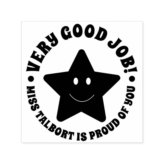 Tampon Auto-encreur Good Job Emoij École d'enseignant personnalisée (Design)