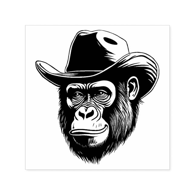 Tampon Auto-encreur Gorilla Cowboy (Design)