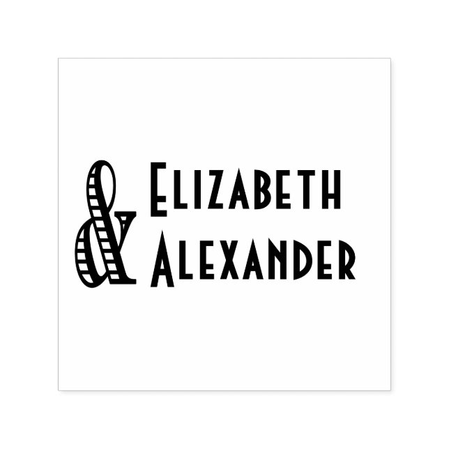 Tampon Auto-encreur Grand Ampersand #2 Deux Noms #3 Mariage Couple (Design)