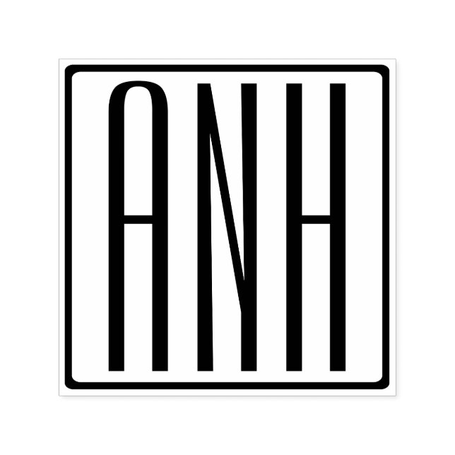 Tampon Auto-encreur Gras moderne 3 initiales Monogramme (Design)