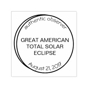 Tampon Auto-encreur Great American Solar Eclipse Authentic Observer