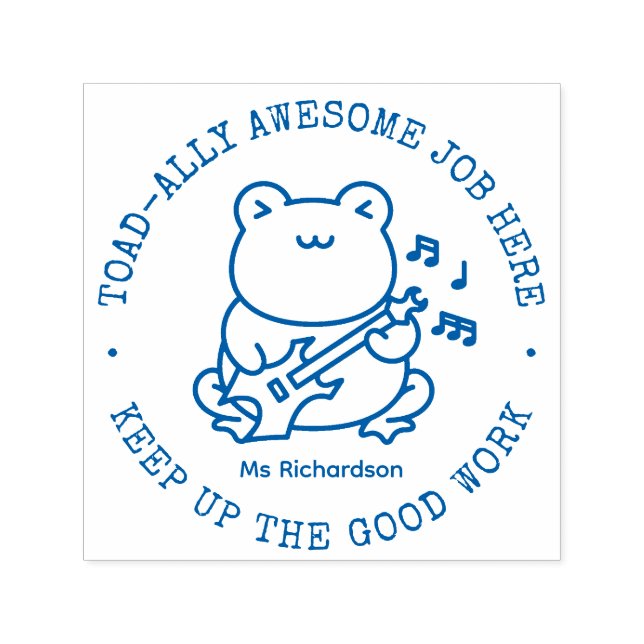 Tampon Auto-encreur Grosse Grenouille Mignonne Totalement Awesome Prof (Design)